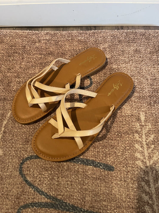 Luffymomo Flip Flops Brown And Ivory New Size 8