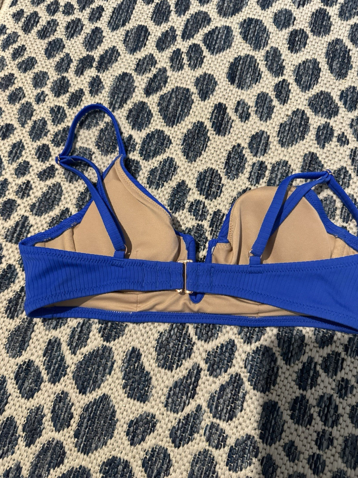 Shade N Shore Bikini Top Blue Ribbed 32b