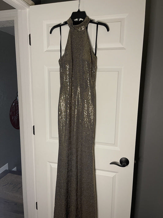 Betsy And Adam Sleeveless Dress Size 6 Black And Gold 