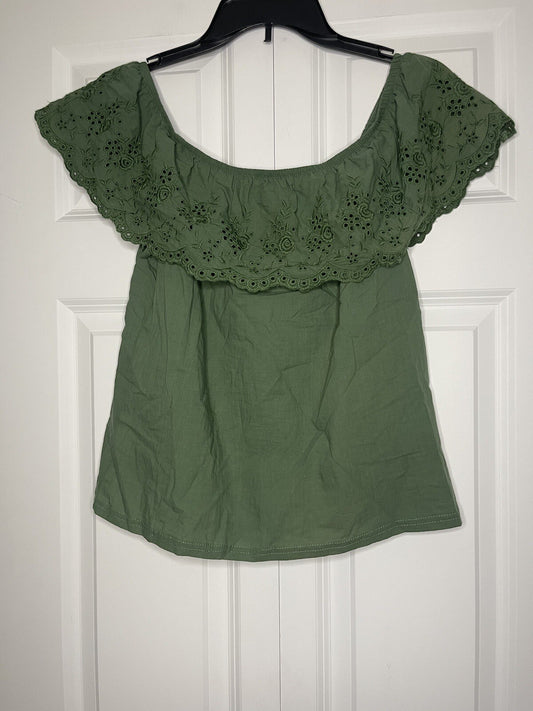 Francescas mi ami blouse green medium nwt 