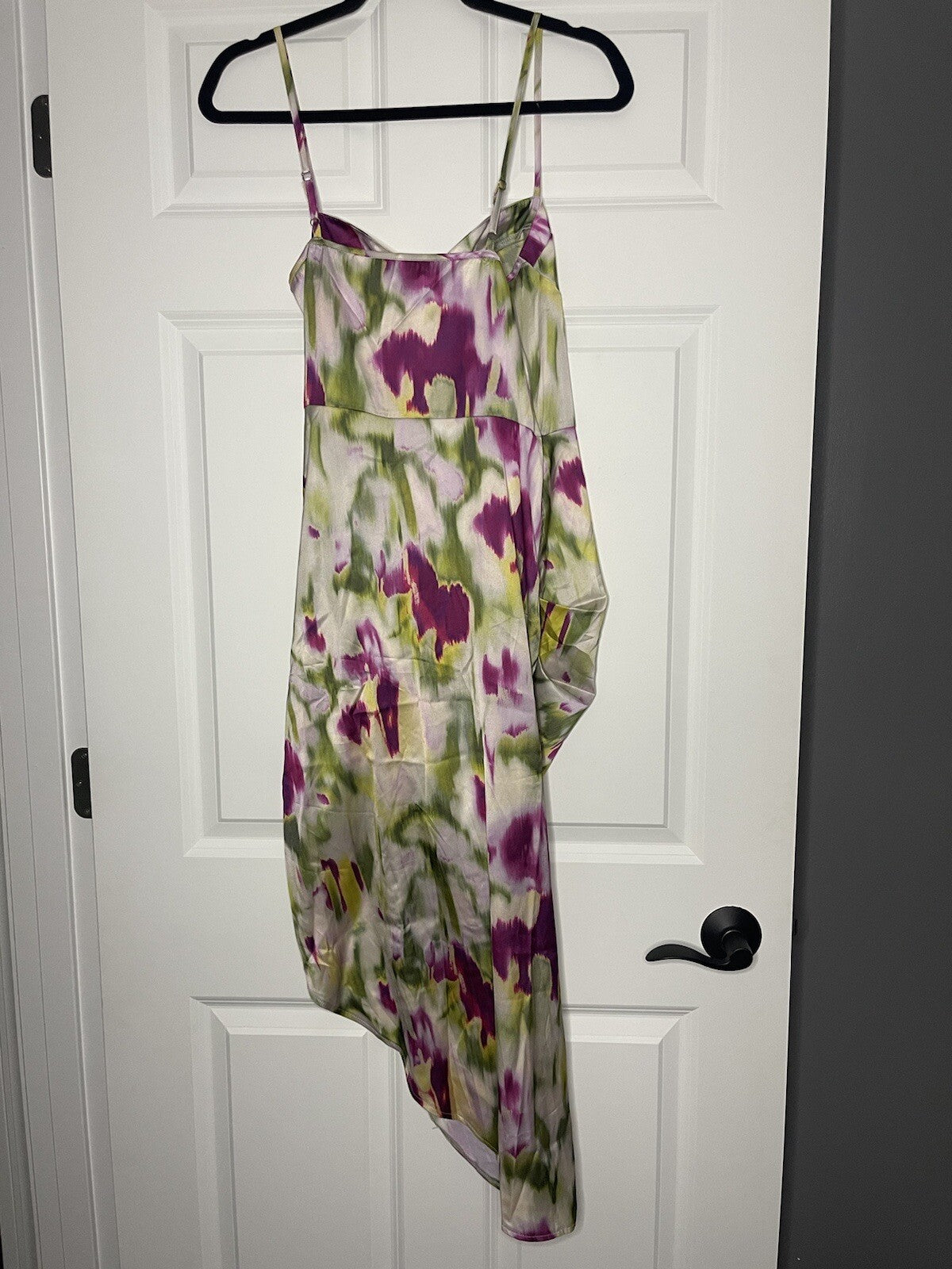 Cider sleeveless dress cinched side large green purple yellow white nwt