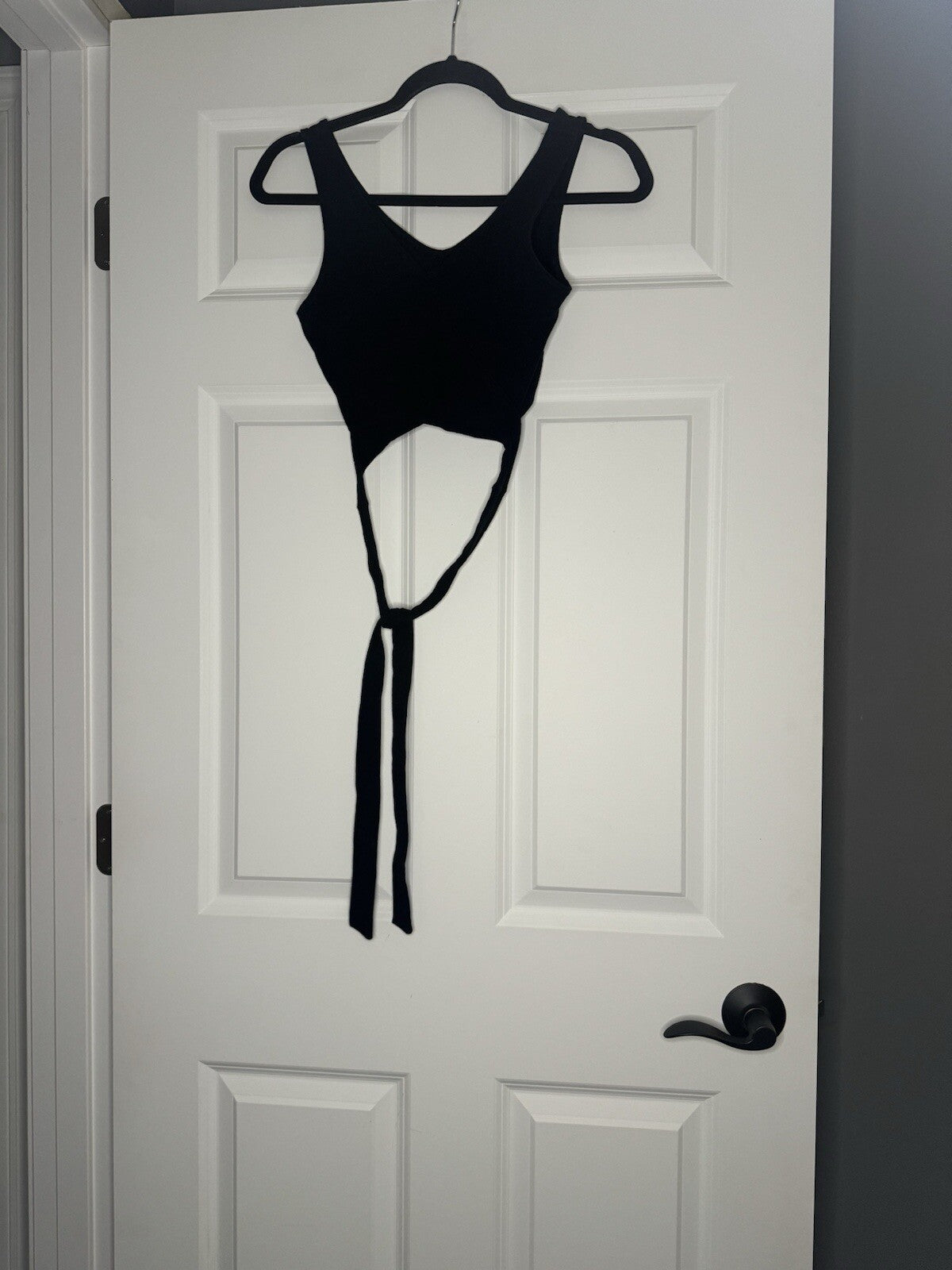 Hollister Crop Wrap Blouse Small Sleeveless Black 