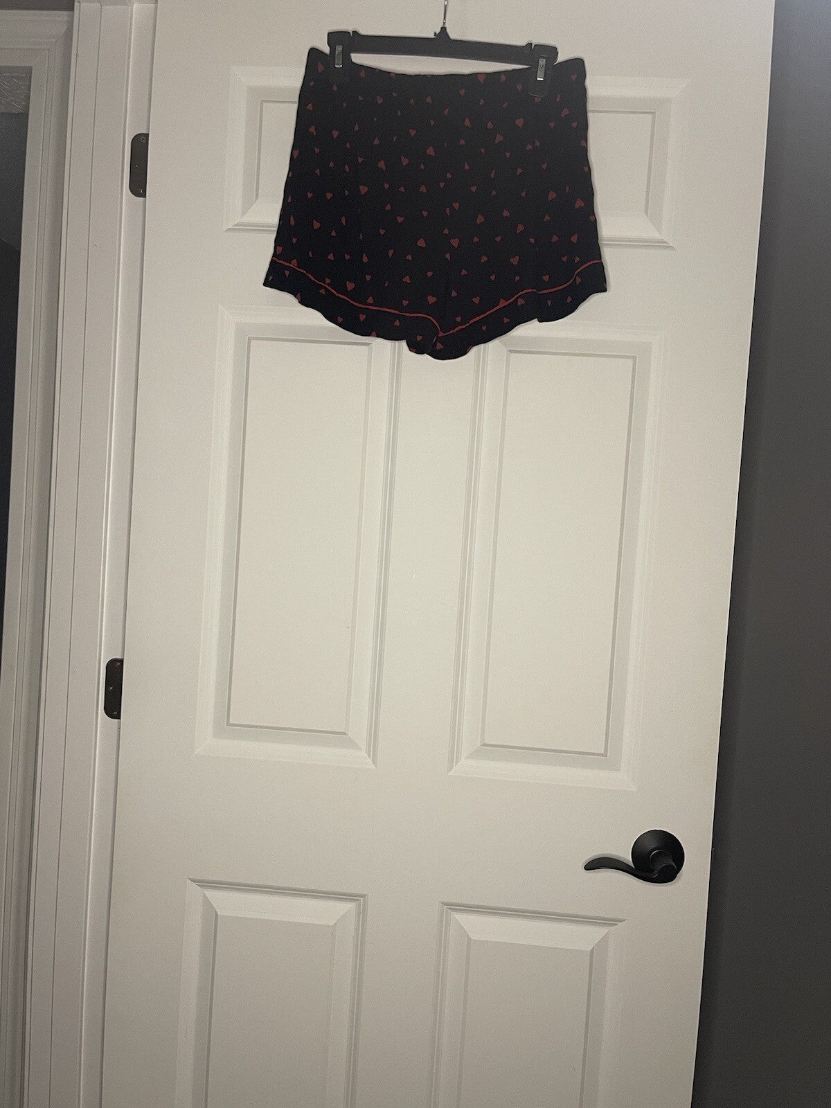 Victorias Secret 2 Piece Pajama Set Small Black With Red Hearts No Drawstring 