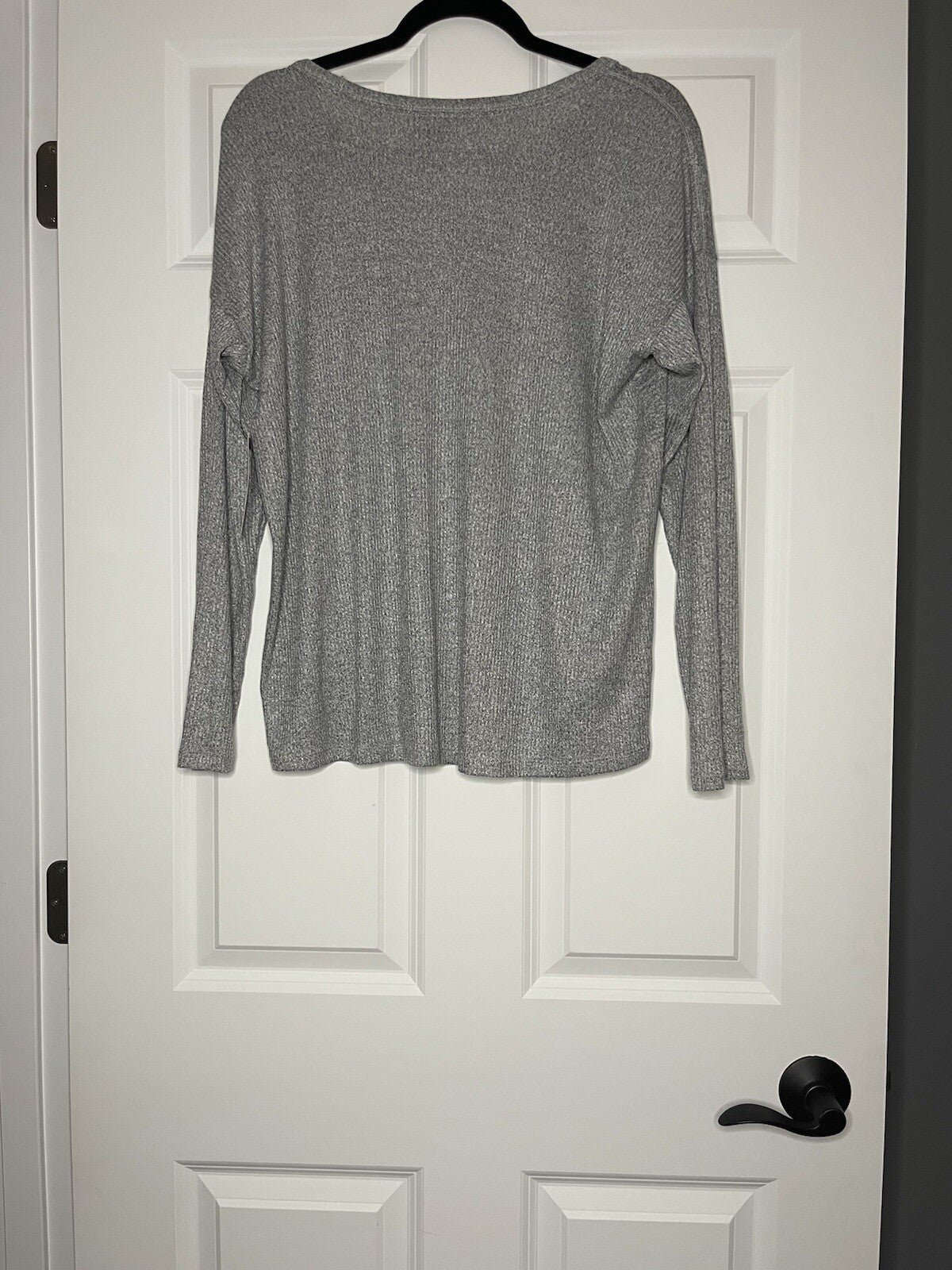 A New Approach Long Sleeve Blouse Gray Heathered Medium Nwt 