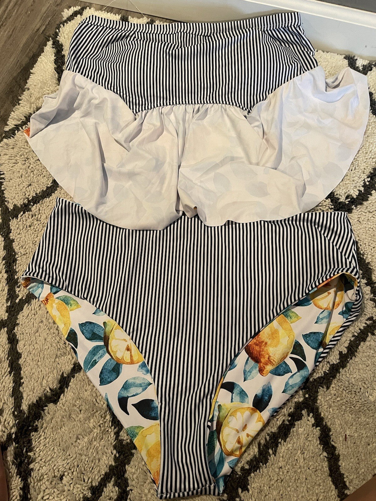 Cupshe High Waisted 2 Piece Swimsuit 1xl Reversible 