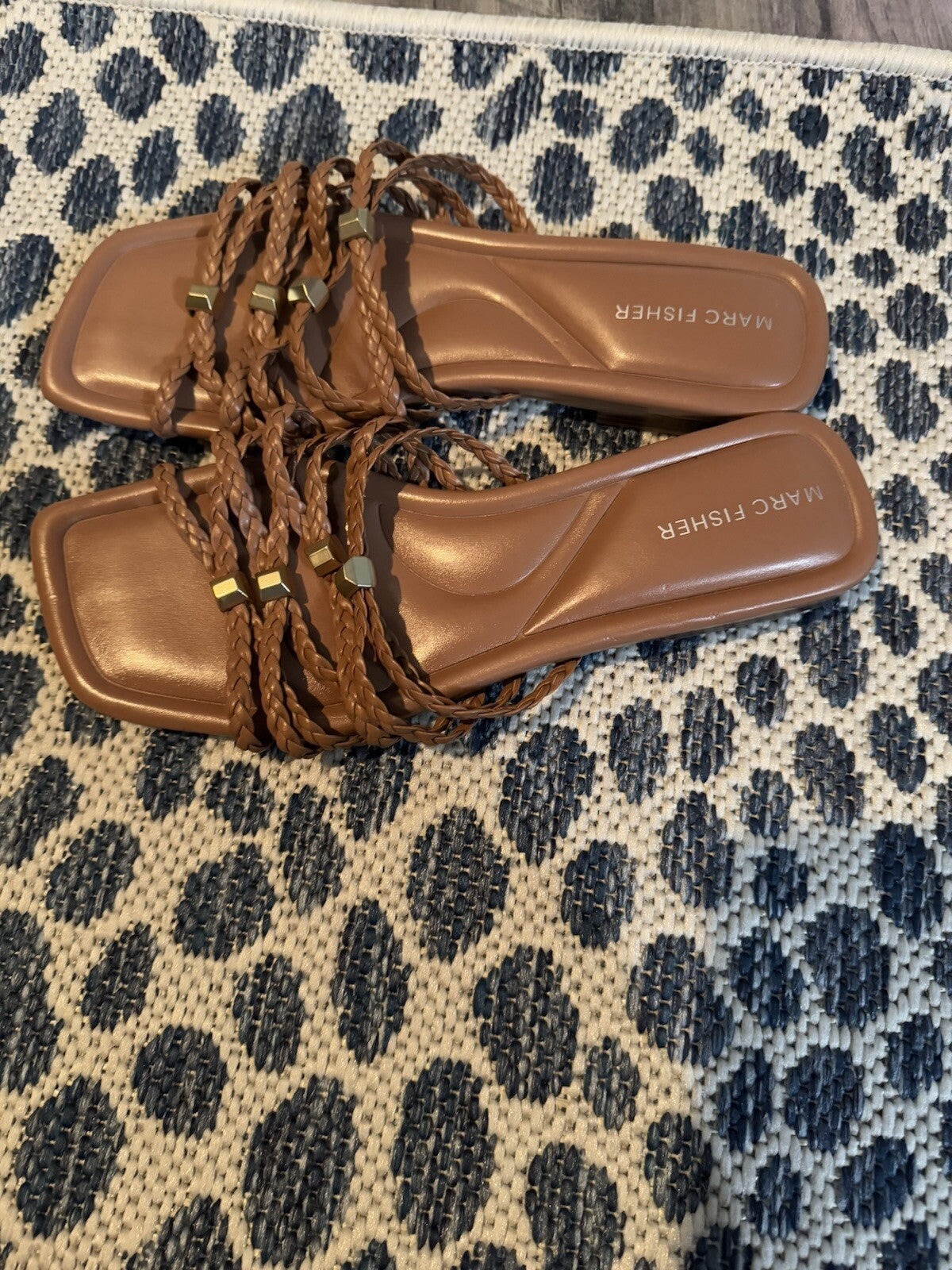 Marc Fischer Woven Strap Sandals 8.5 Brown