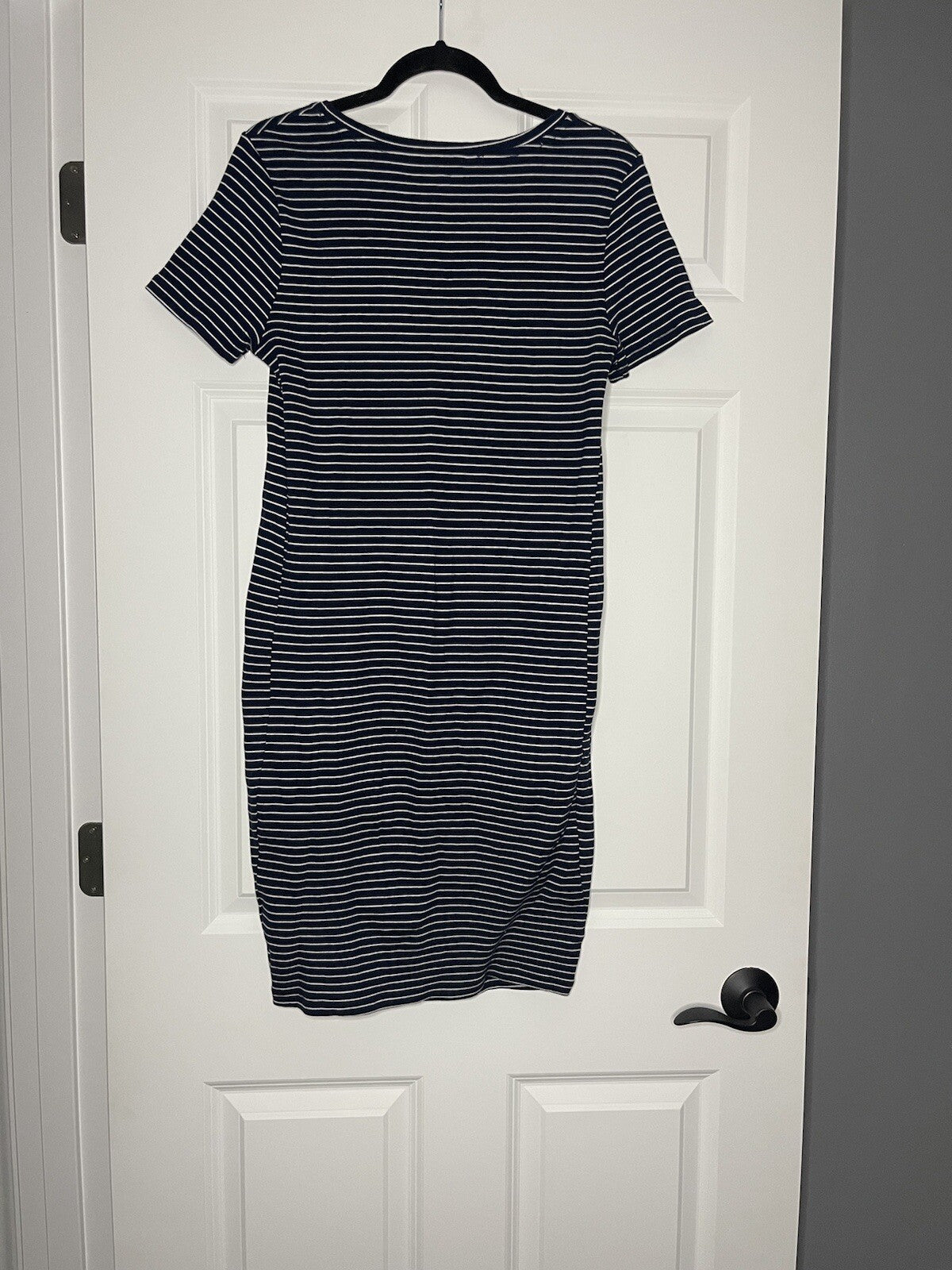 New Look maternity short sleeve dress size 10 navy white striped