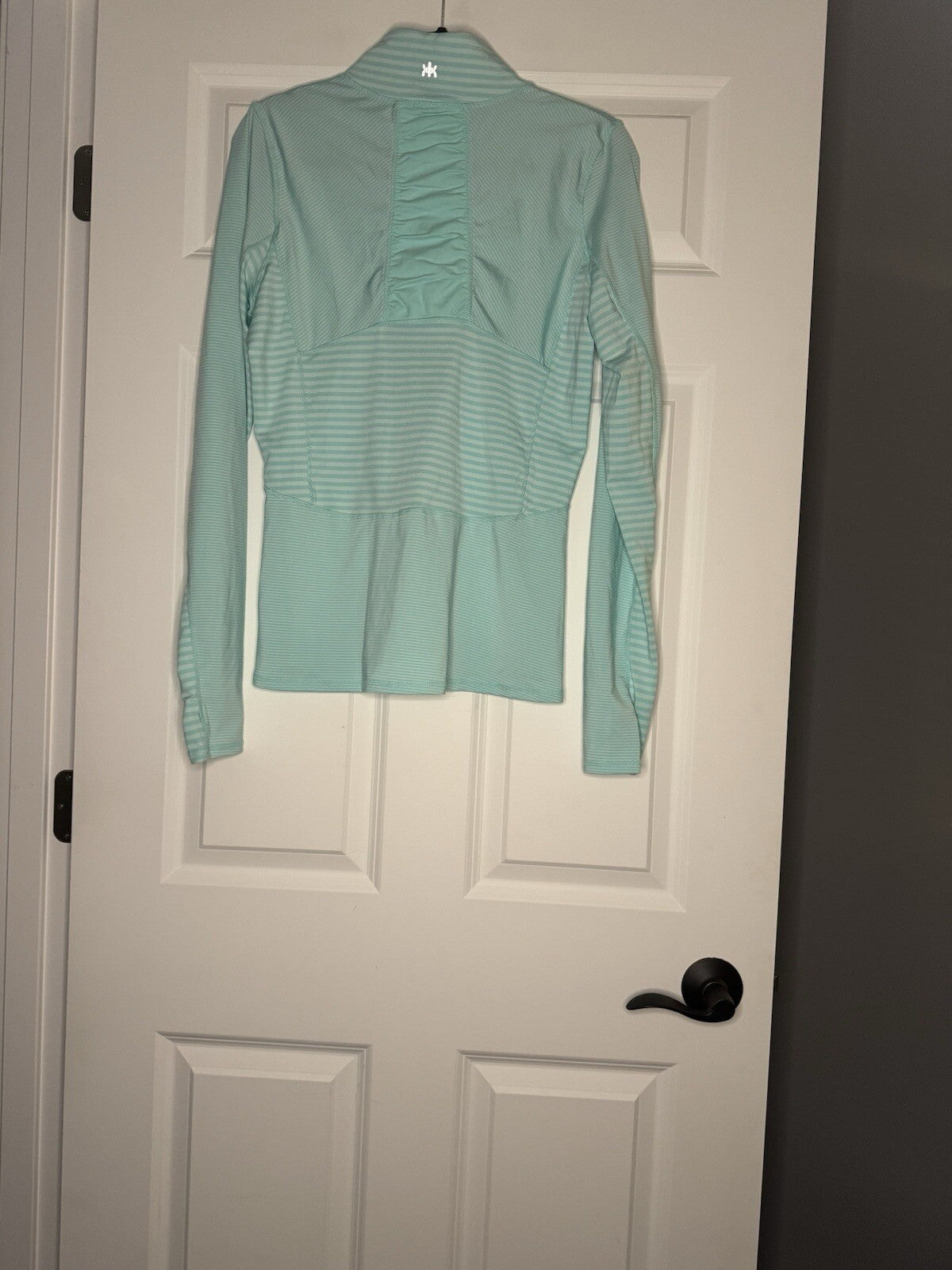 Kyodan 2 Piece Activewear Outfit Medium Zip Up Top Cropped Leggings Green Charco