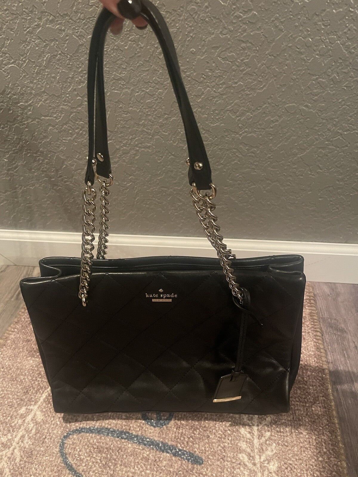 Kate Spade black quilted purse in excellent condition