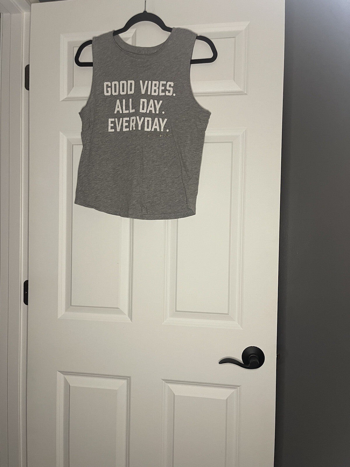 Spiritual Gangster Tank Top Small Good Vibes All Day Everyday Gray With White 
