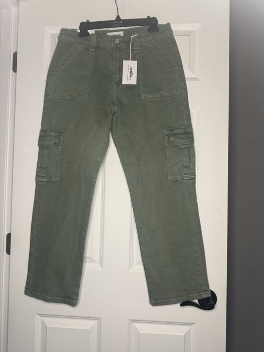Vervet Dixie Utility Jeans Size 31 Olive Green Nwt 