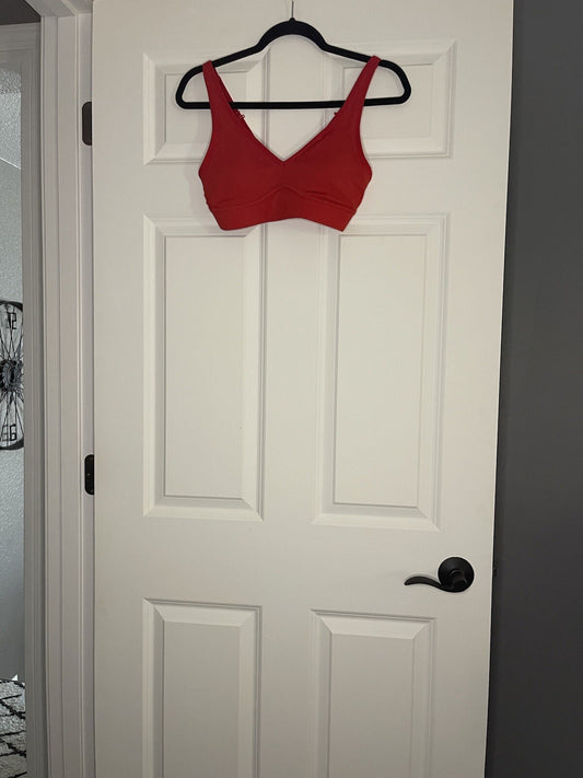 Pure Luxe By Fabletics 2 Piece Activewear Bra Leggings Small Red