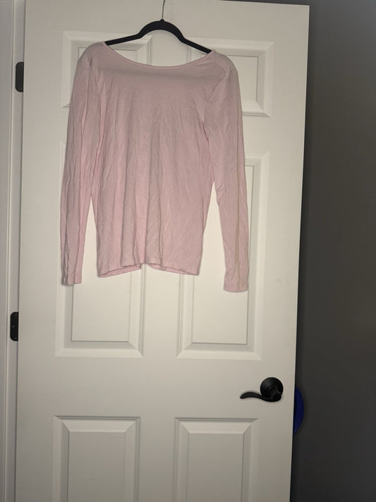Athleta Long Sleeve Top Small Pink Twist In Back 