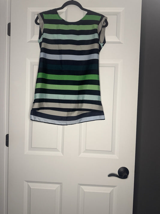 The Limited Short Sleeve Blouse XS Navy Green Teal Taupe 