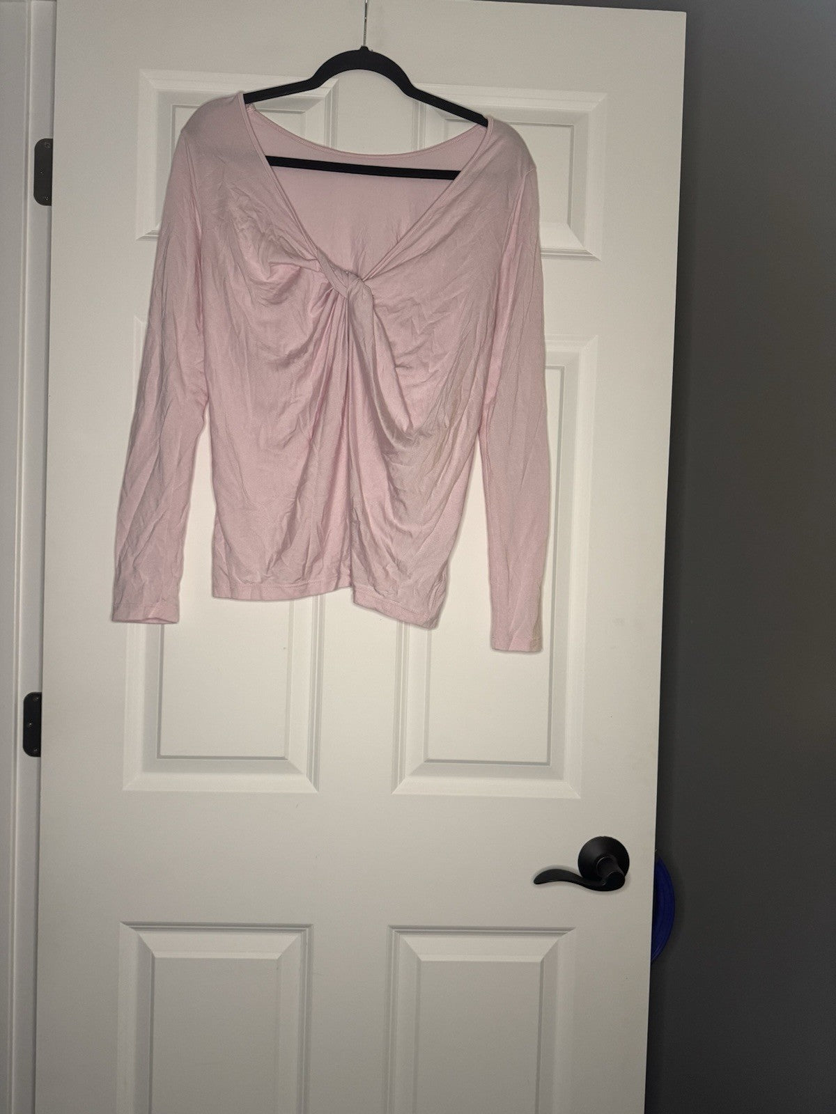 Athleta Long Sleeve Top Small Pink Twist In Back 
