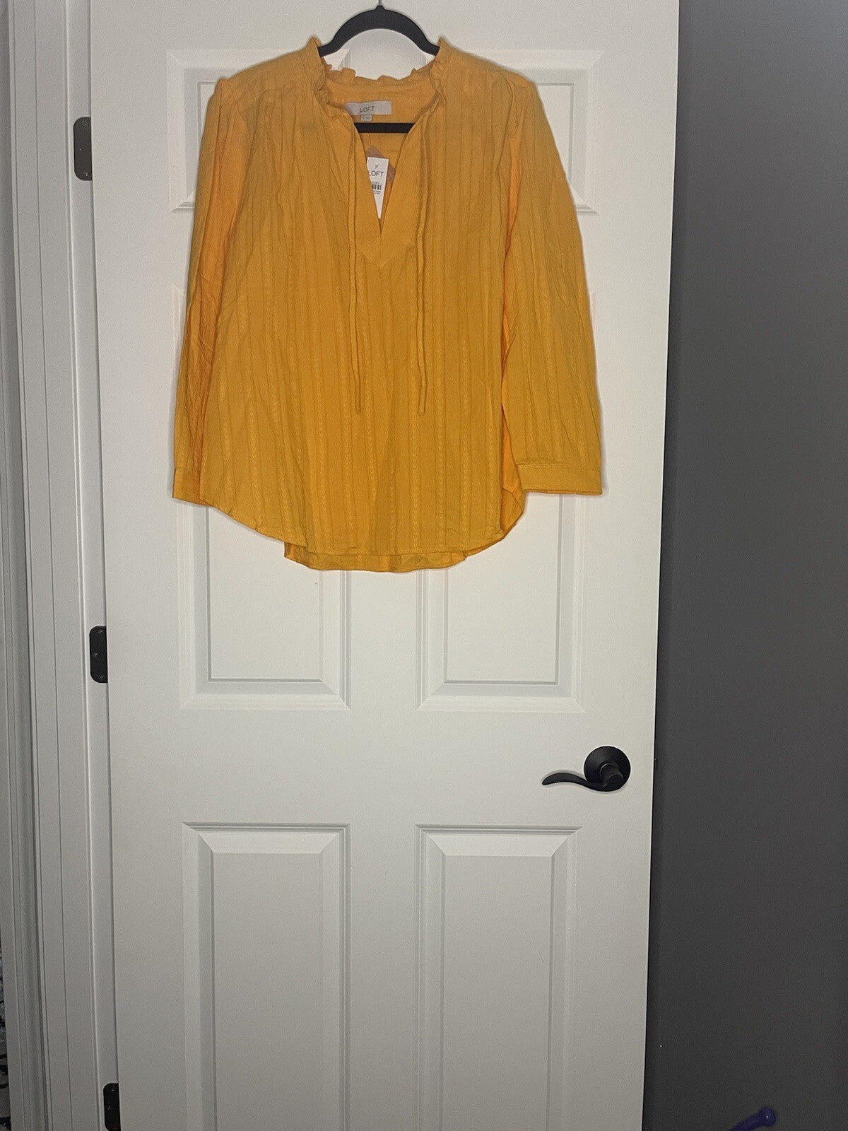 Loft Long Sleeve Blouse Orange W Stitching Xl Nwt 
