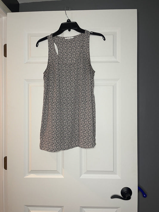 Cabi sleeveless blouse small black and brown animal print