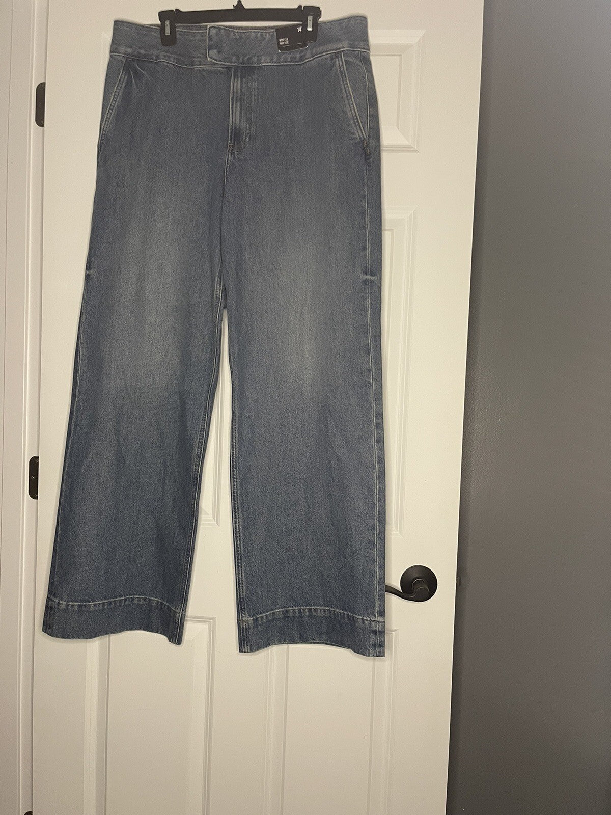 Express Wide Leg High Rise Jeans 14 Regular New With Tags Msrp 88