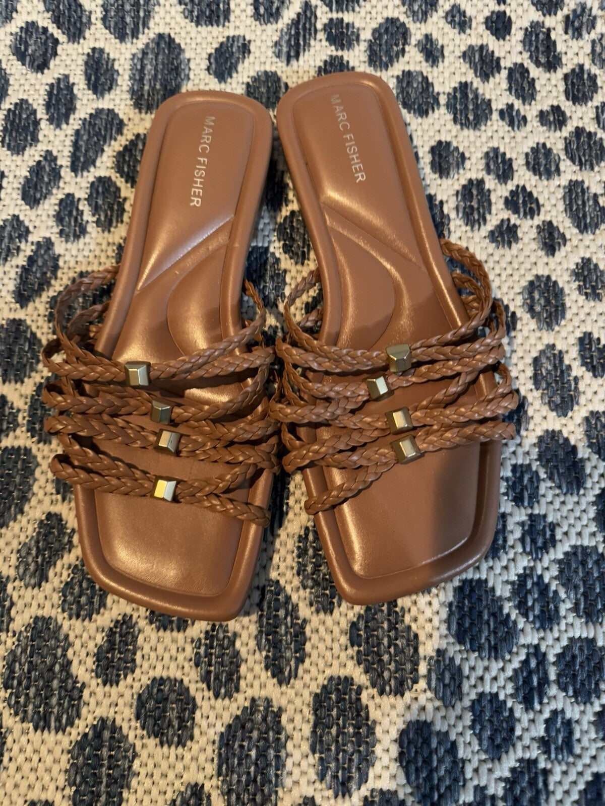 Marc Fischer Woven Strap Sandals 8.5 Brown