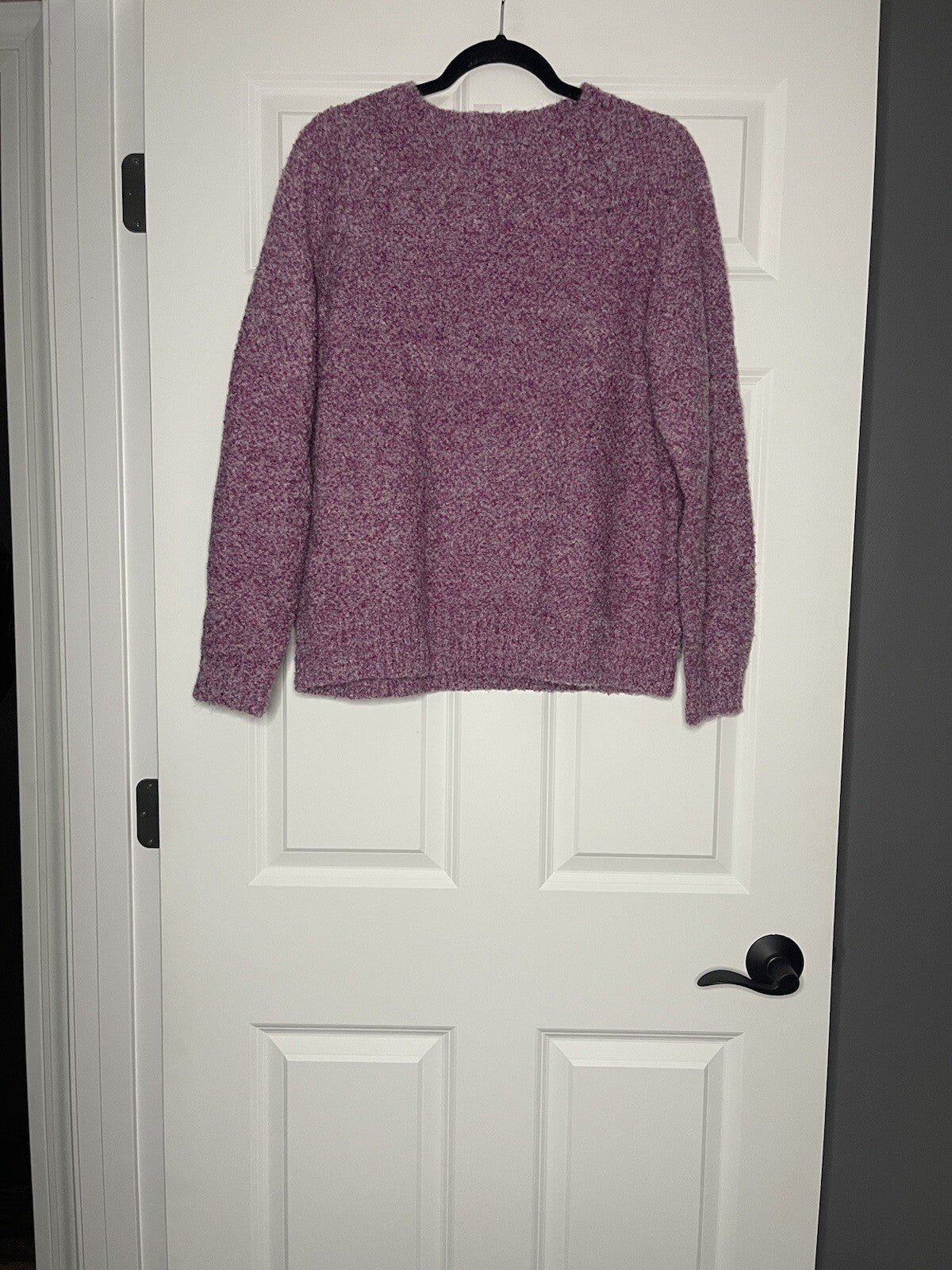 Loft large sweater purple white mix NWT