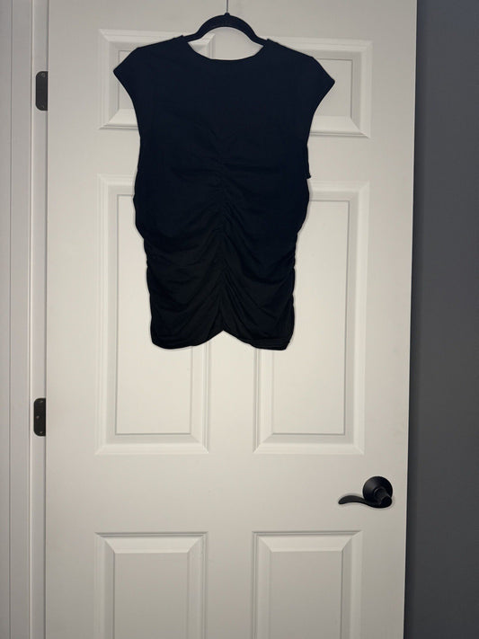 Express Sleeveless Cinched Blouse Large Black Nwt 