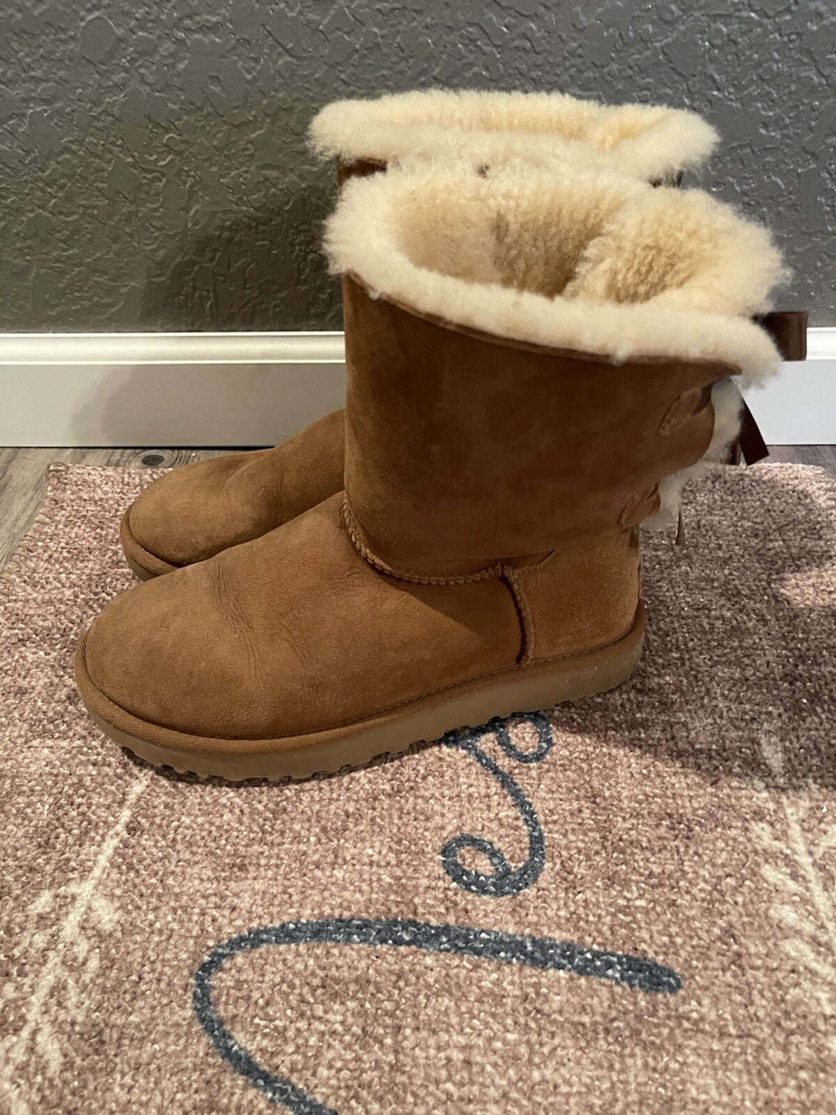 Ugg boots with bowties size 8 brown