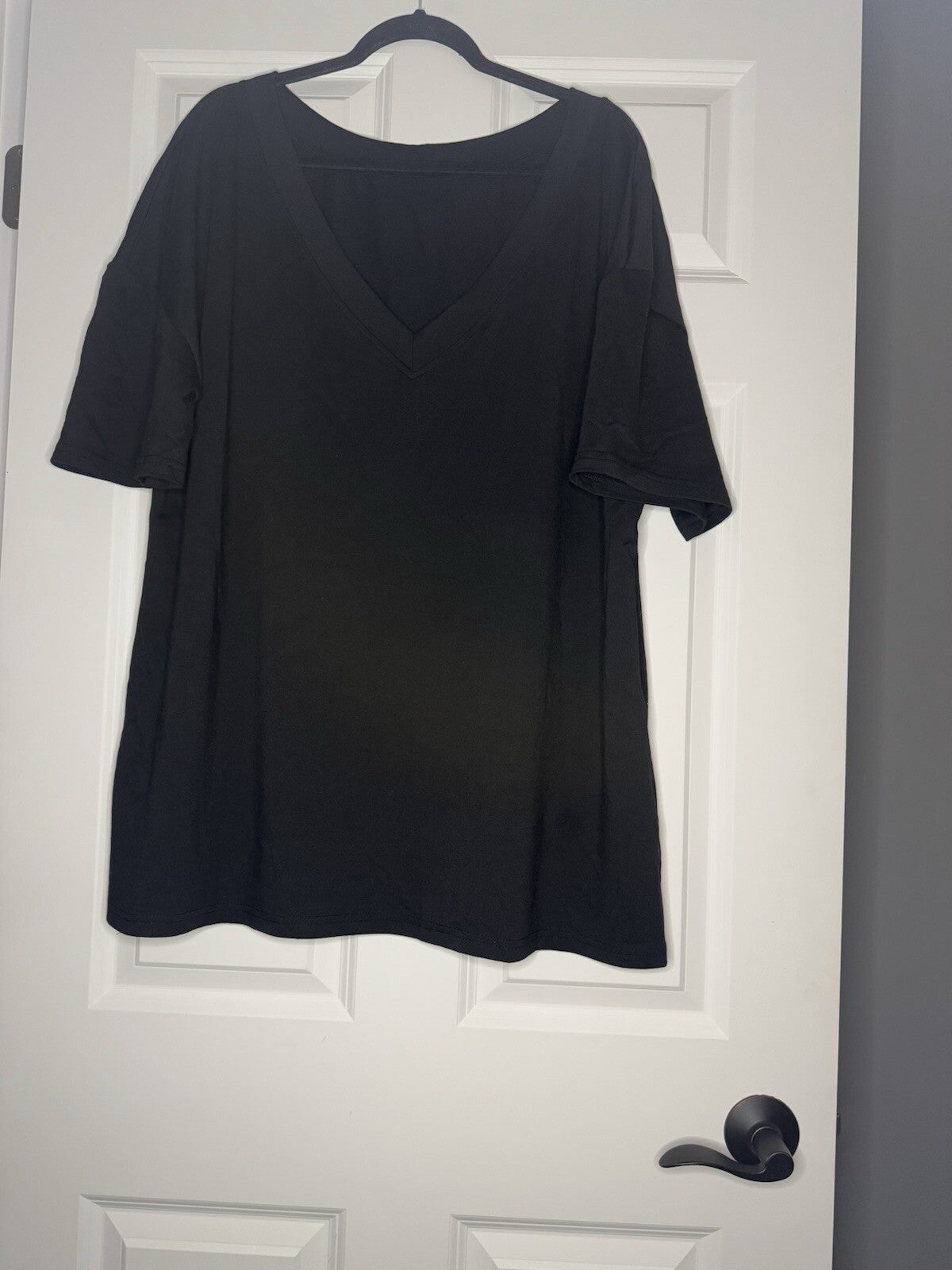 Ekouaer 2 Piece Lounge Set 2xl V Neck T Shirt And Shorts Black 