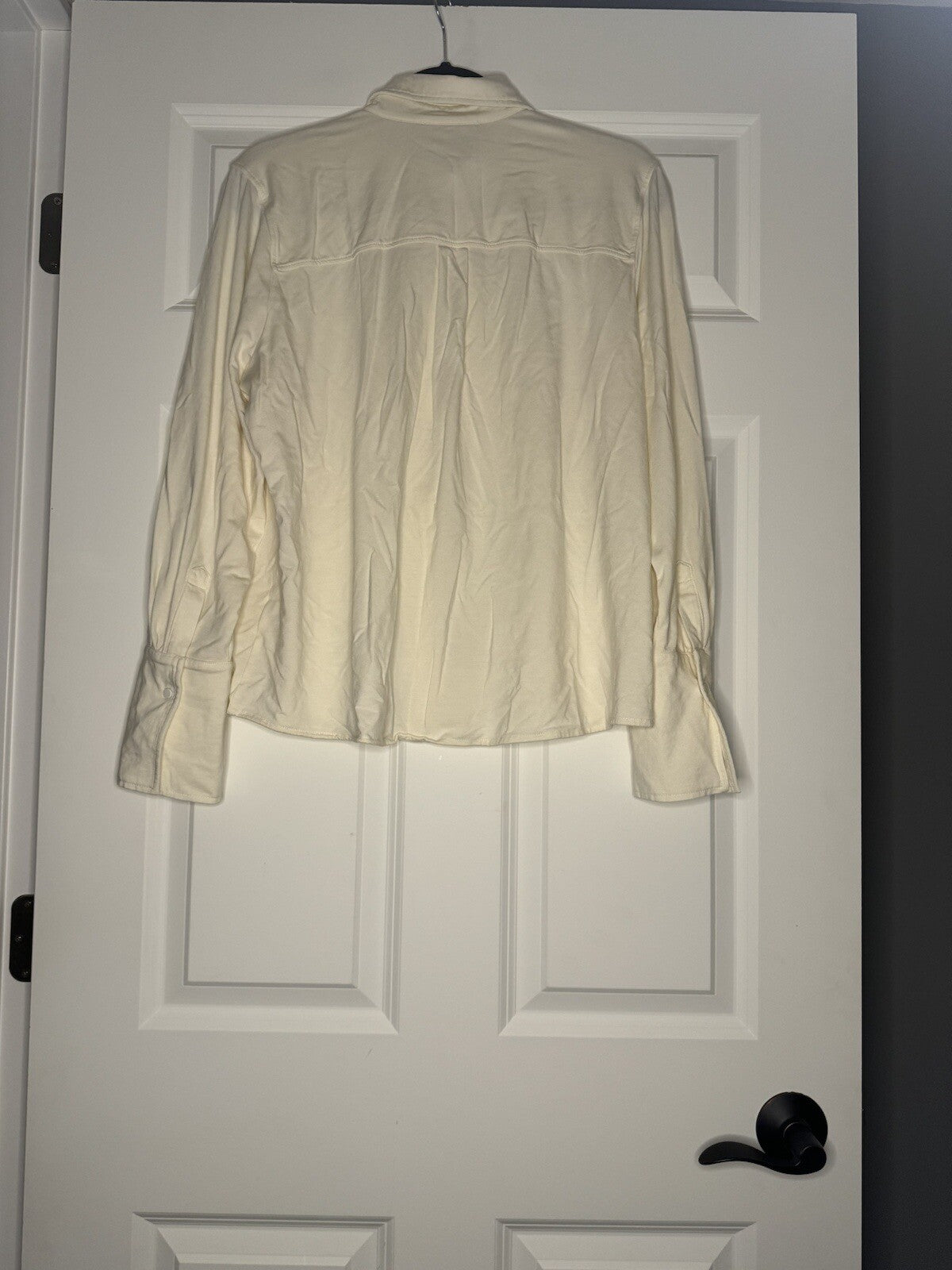 Gtsq Long Sleeve Blouse Xl Full Zip Ivory 