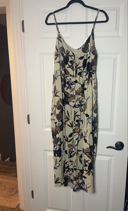 Kori jumpsuit large beige with multicolor floral NWT