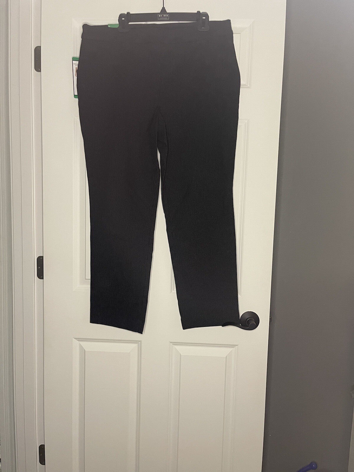 Hilary Radley Mid Rise Slim Leg Control Tummy Panel Pants Xl Nwt  Black Cream