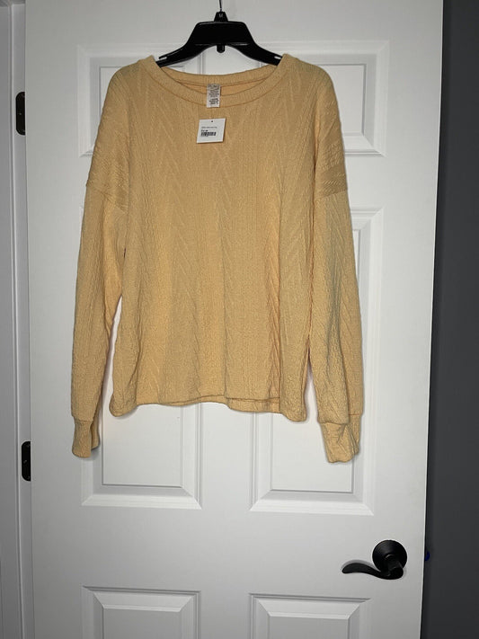 7th Ray molly cable knit top orange large NWT