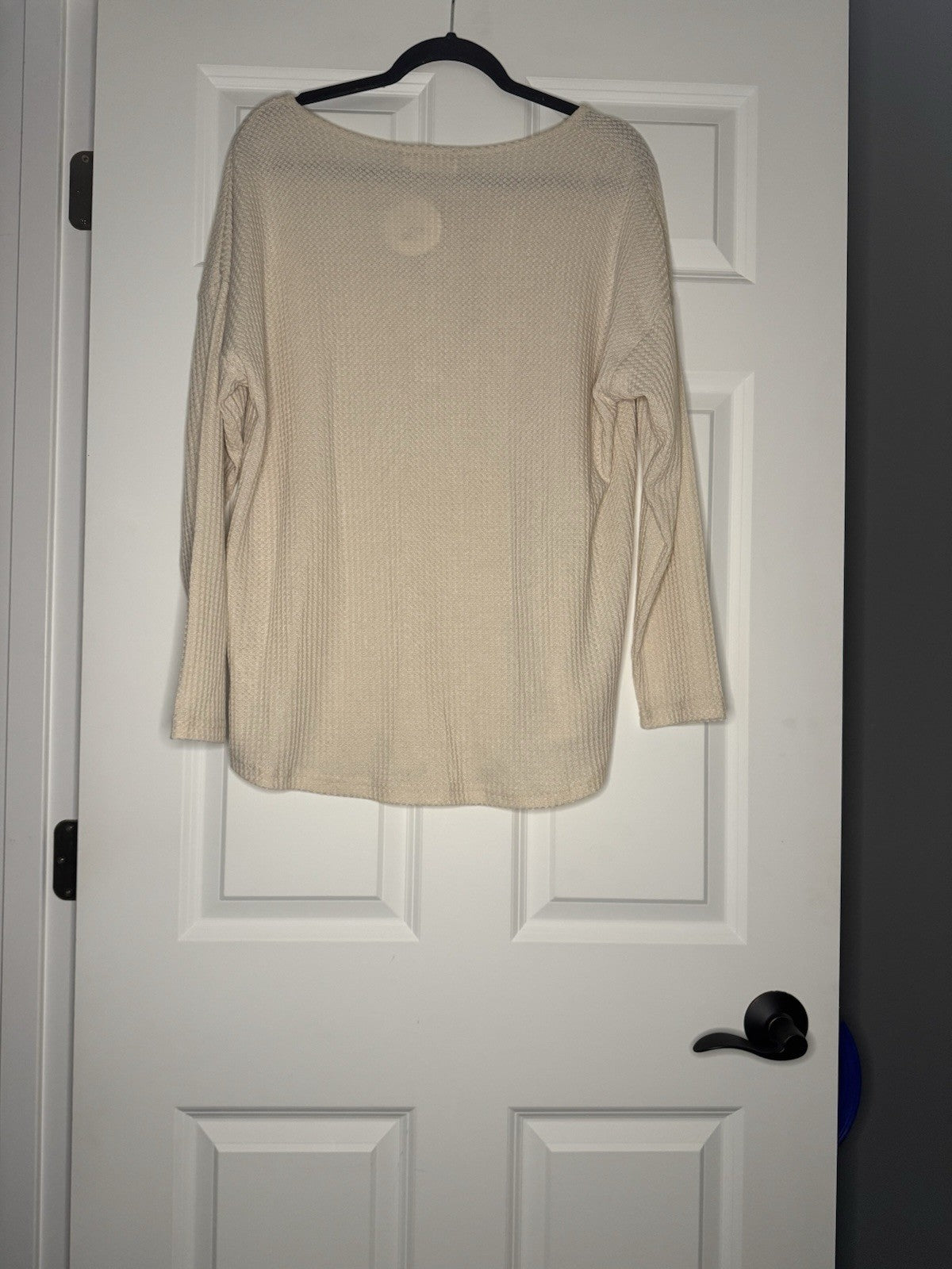 Ninexis Small Long Sleeve Waffle Knit Top Cream Nwt