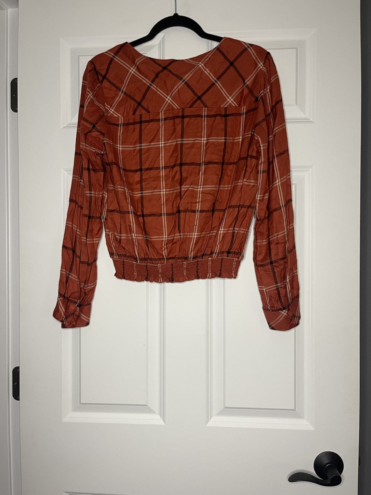 Sanctuary small blouse elsstic waistband orange w black stripes