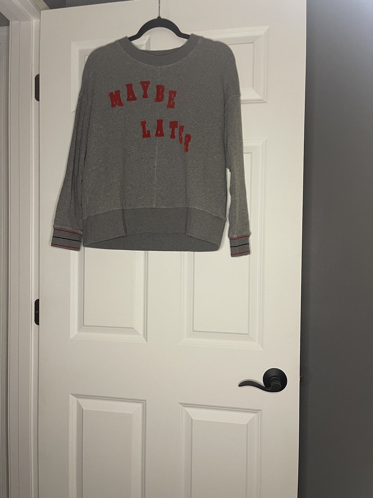 Miles By Madewell Crew Sweatshirt Small Gray With Red Lettering Maybe Later