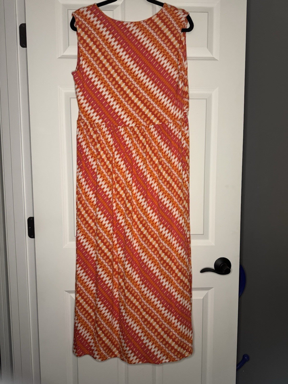 J Jill Sleeveless Dress 1x  Orange Pink White 