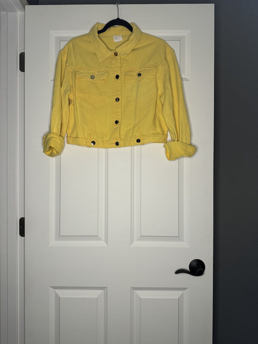 Dee Elly Jean Jacket Small Yellow 