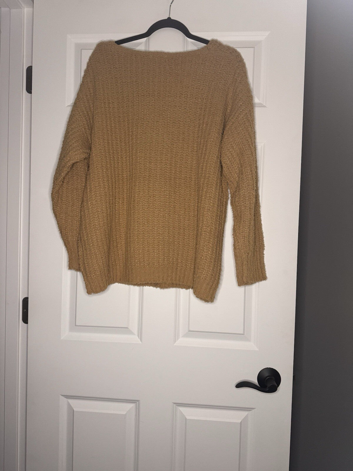 Bibi Knit Sweater Brown Overlay Front Xl 