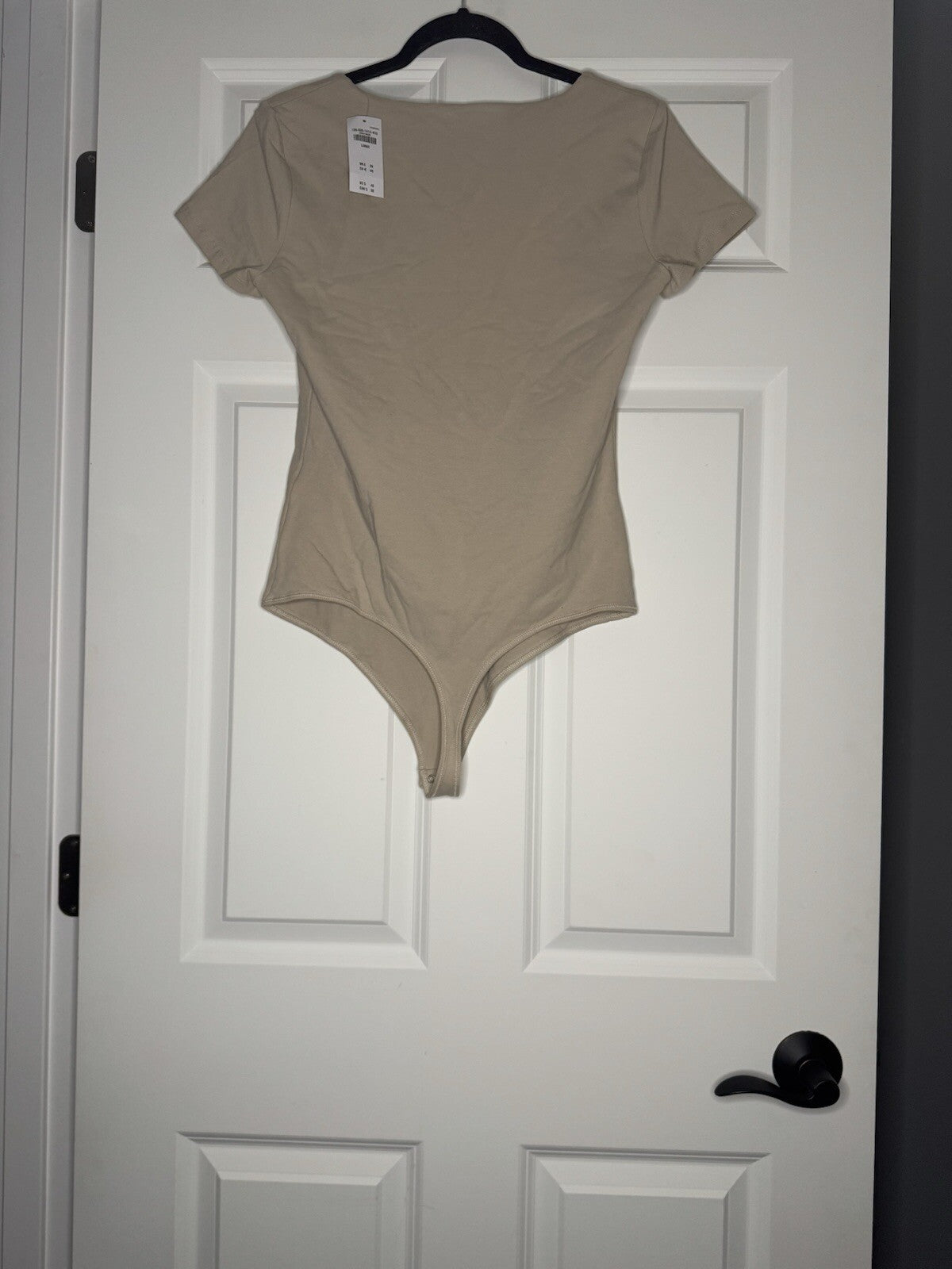 Abercrombie And Fitch Short Sleeve Bodysuit Large Beige Nwt 