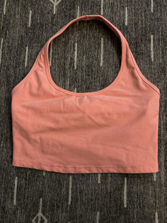 Beyond Yoga Halter Bralette Neon Coral Medium 