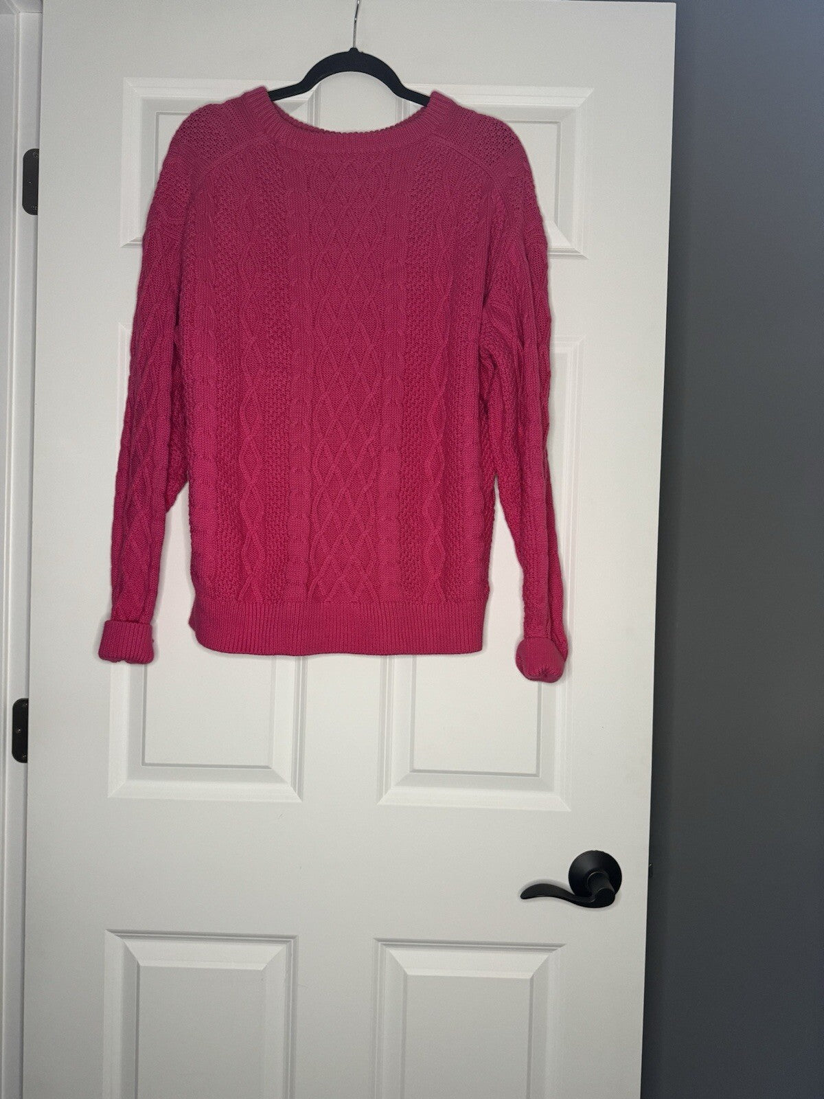 J Crew Knit Sweater Slits In Sides Pink Large 