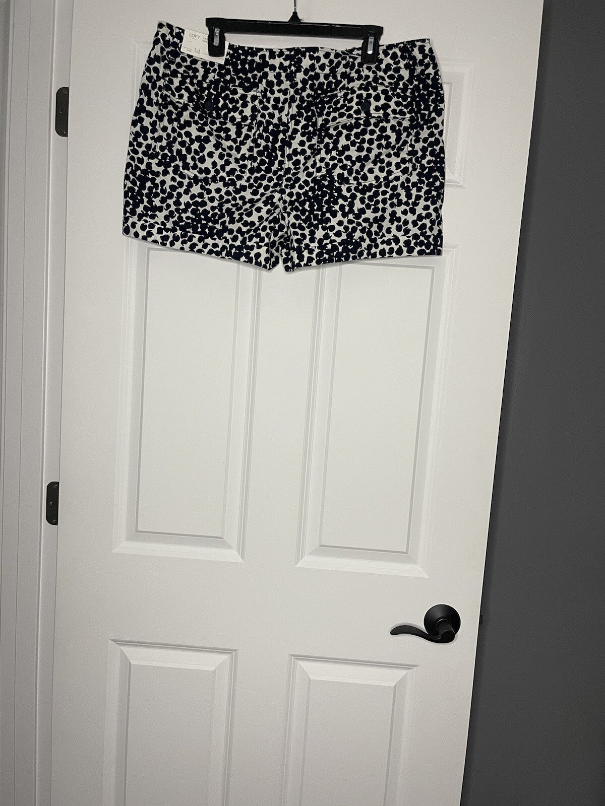 Loft Outlet Cargo Shorts Size 14 Navy White Print Nwt 