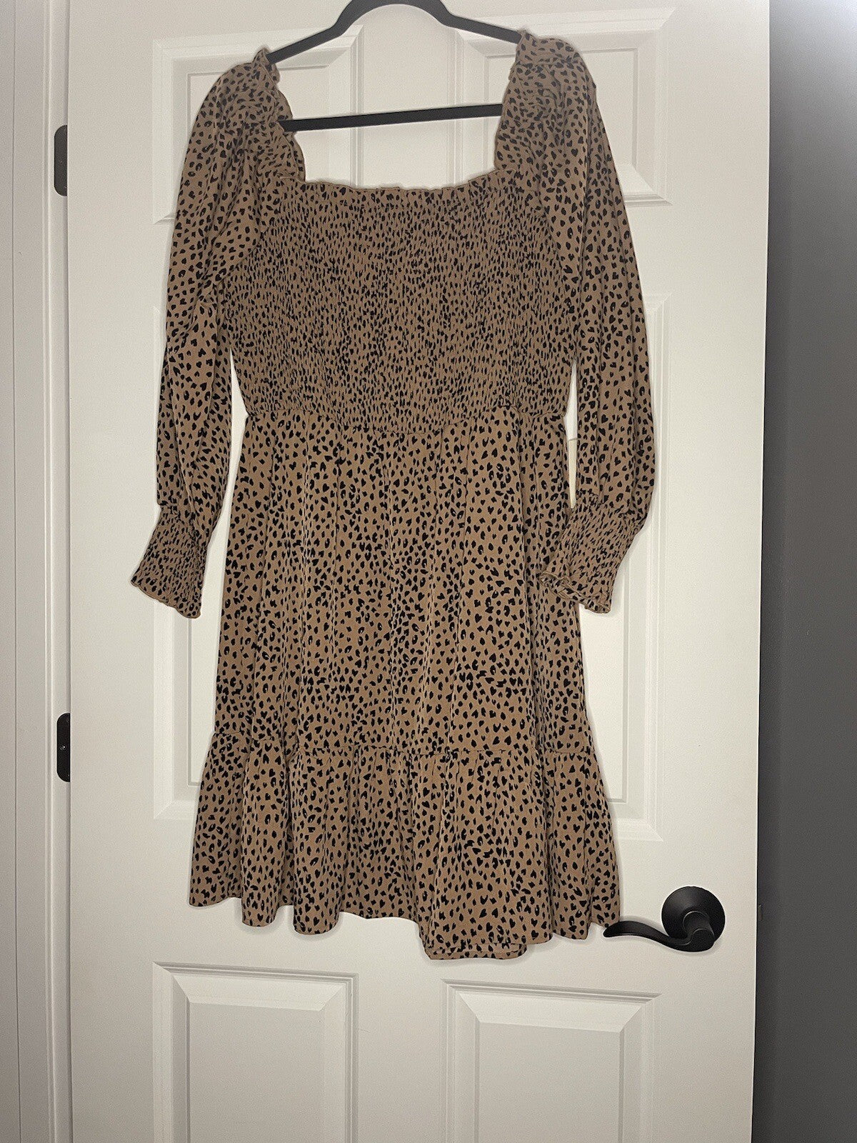 Ava James Dress Brown Black Animal Print Xl New With Tags