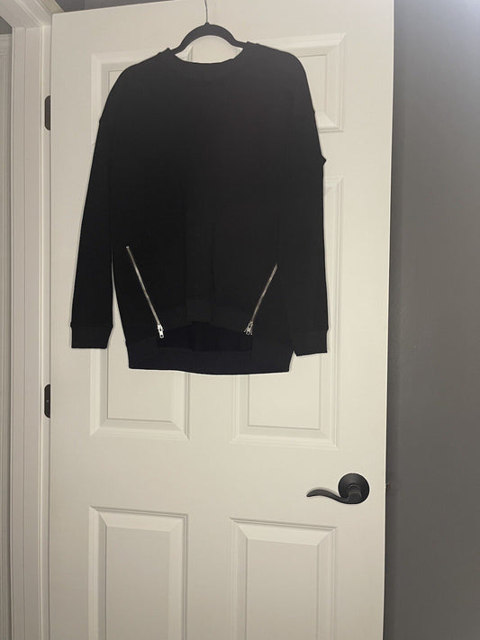 Bobi Crew Sweatshirt With Zip Up Sides Small Black Excellent Condition