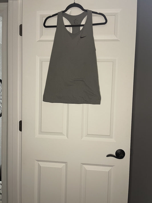 Nike Dri Fit Racer back Tank Medium Gray 