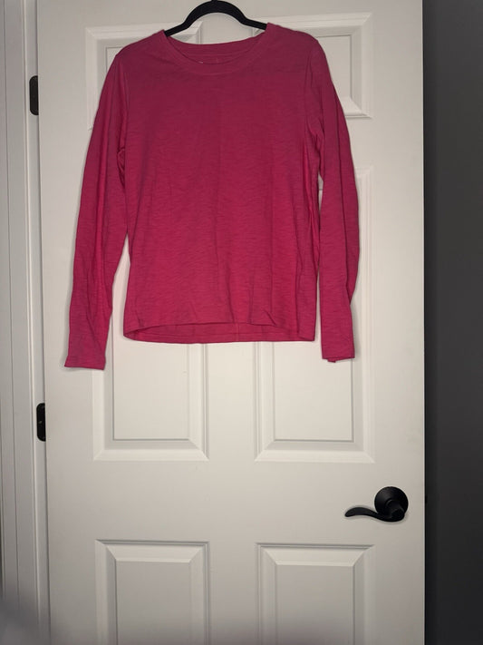 J Crew Girlfriend Tee Large Long Sleeve Pink Met $39.50