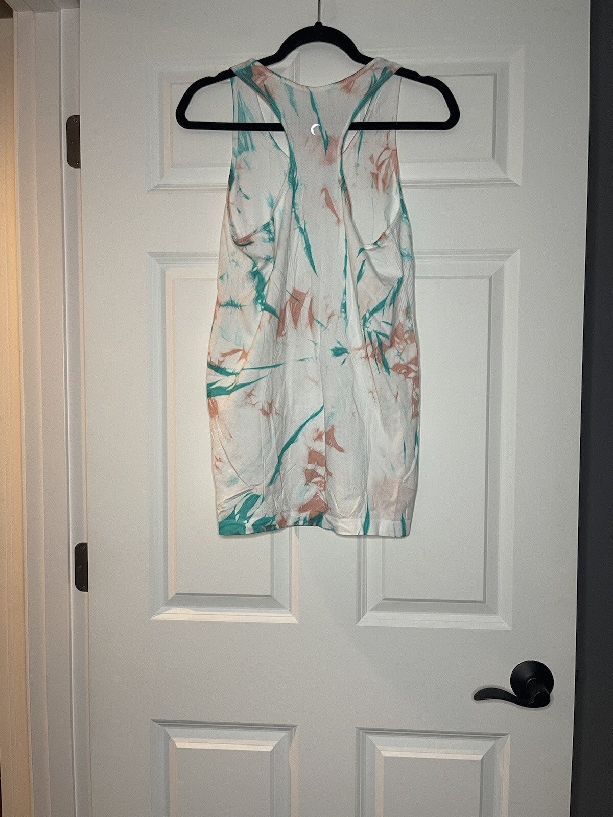 Zyia active racerback tank large white pink green tie dye 