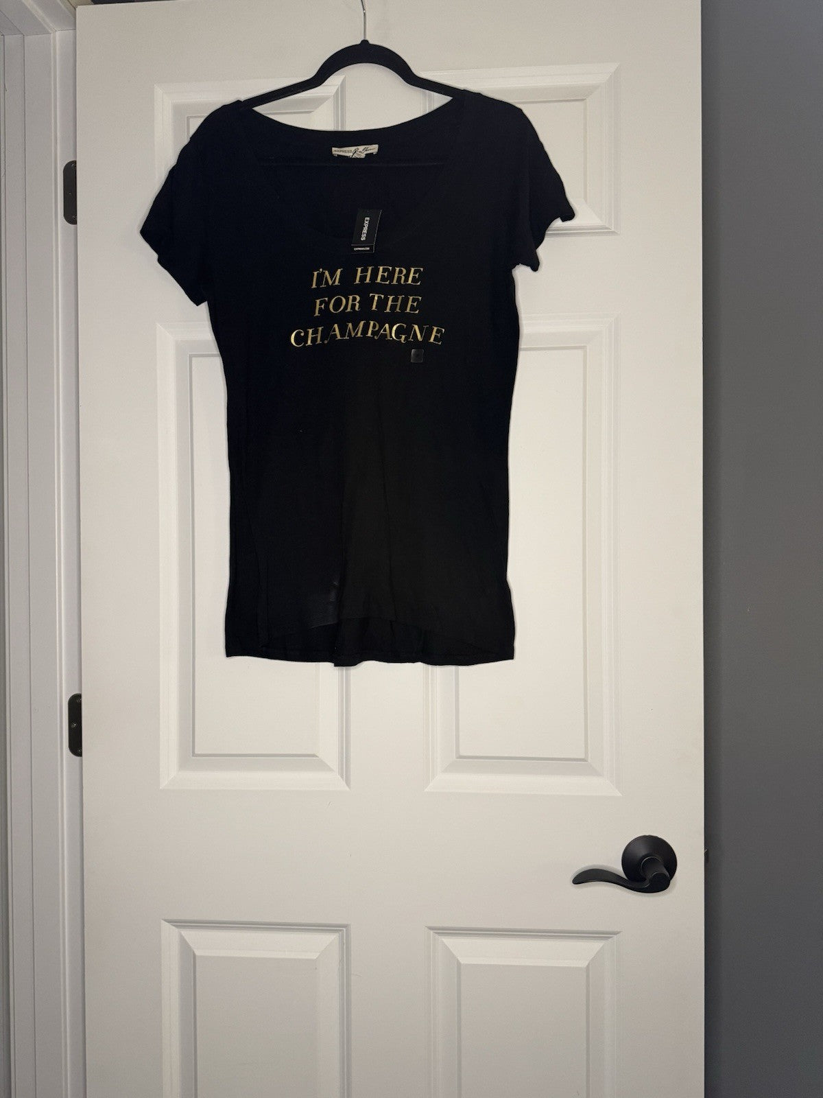 Express One Eleven T Shirt Medium I’m Here For The Champagne Black Nwt 