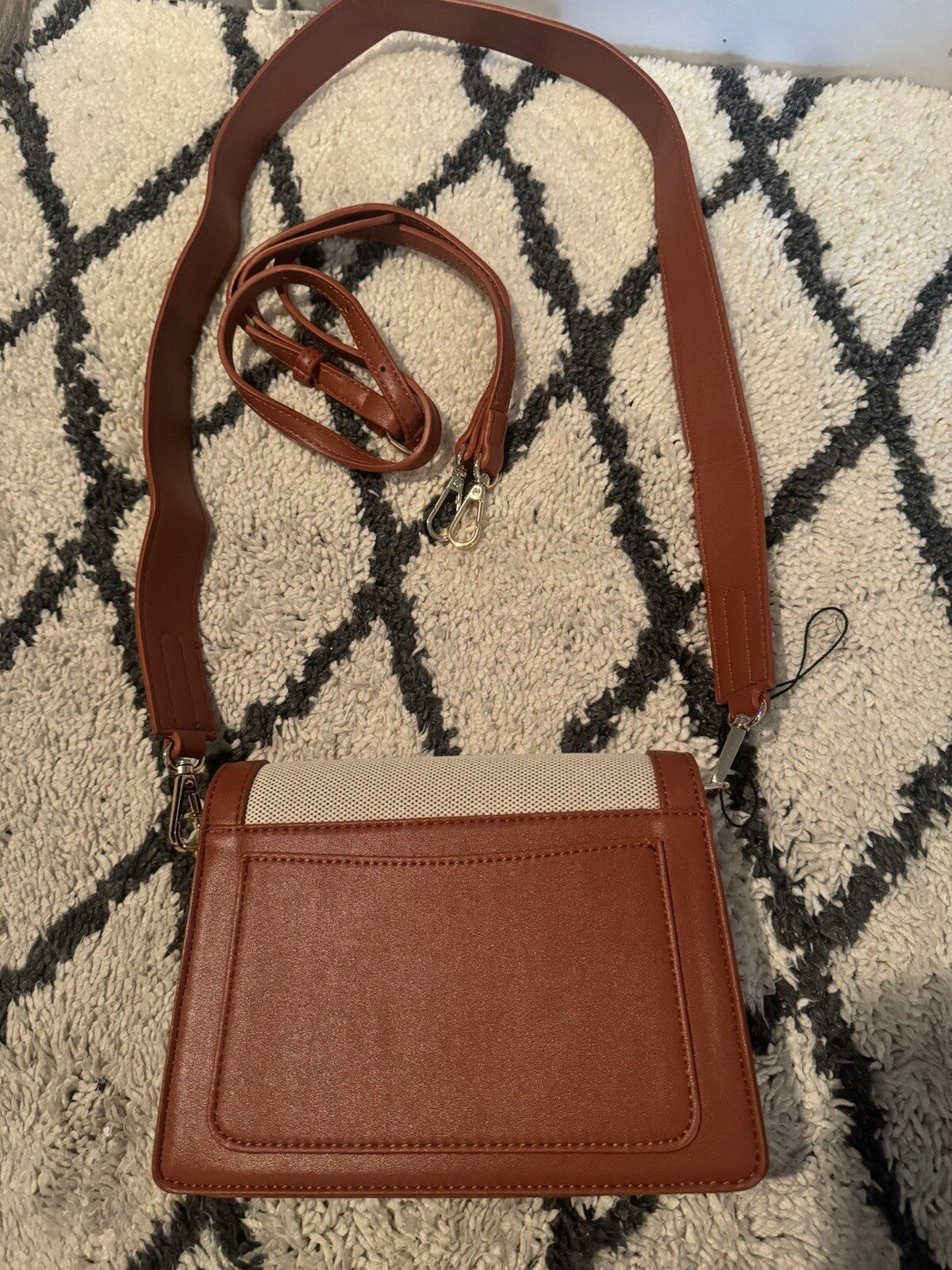 Unbranded Purse Brown Beige W Additional Straps
