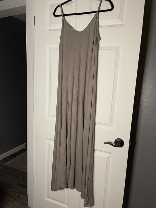 Loevappella Sleeveless Maxi Dress Xl Taupe Nwt 