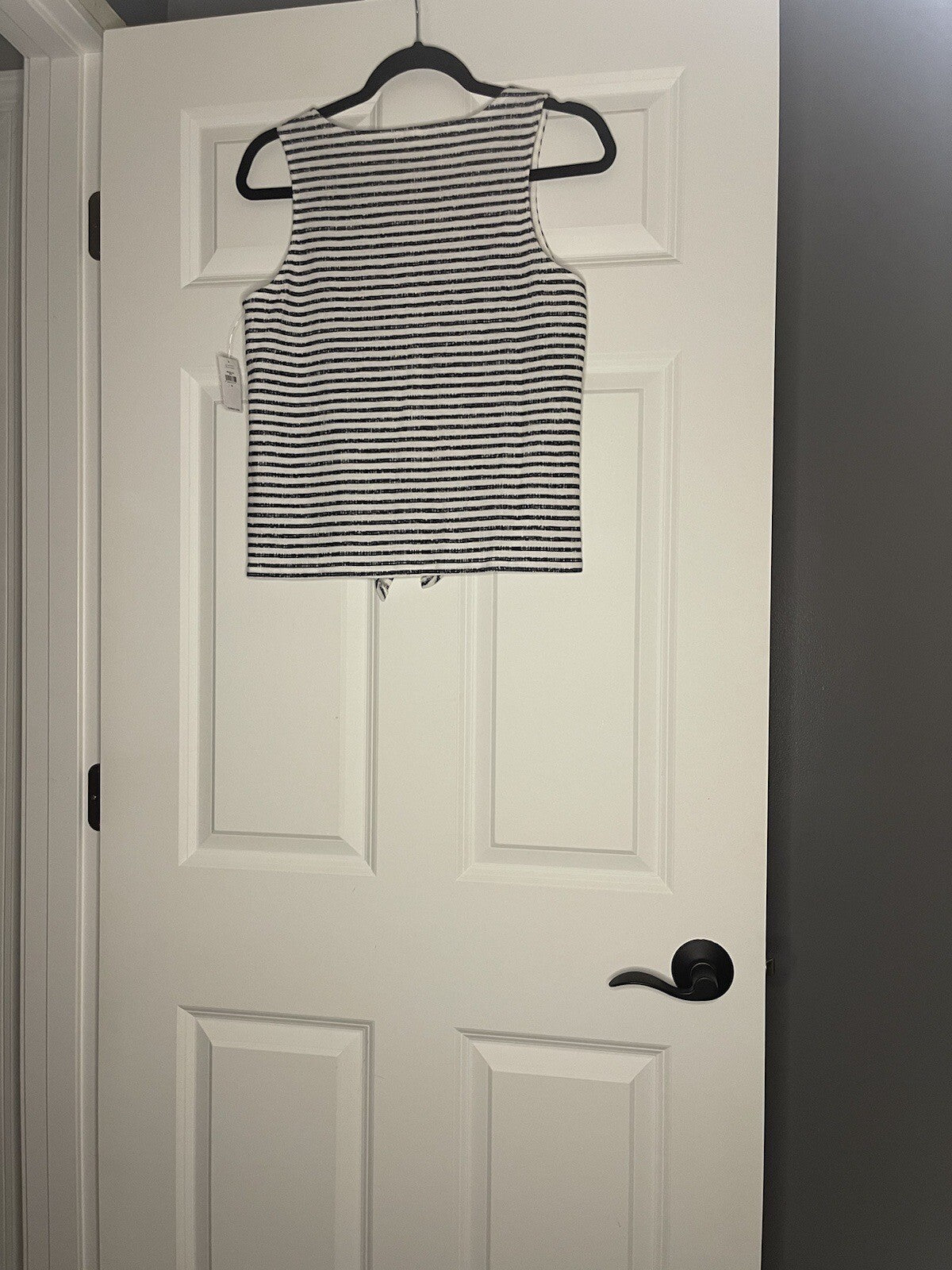 Old Navy Sleeveless Blouse Small White And Navy Stripe W Tie Bottom Nwt